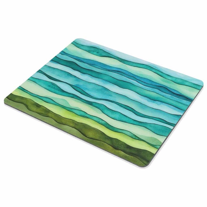 Smooffly Mouse pad Bright Blue and Green Waves,Watercolor Wavy Texture Design Mousepad Non-Slip Rubber Gaming Mouse Pad Rectangle Mouse Pads for Computers Laptop - Image 3